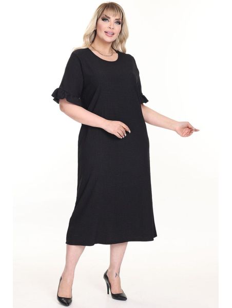 Must lühikeste varrukatega kleit