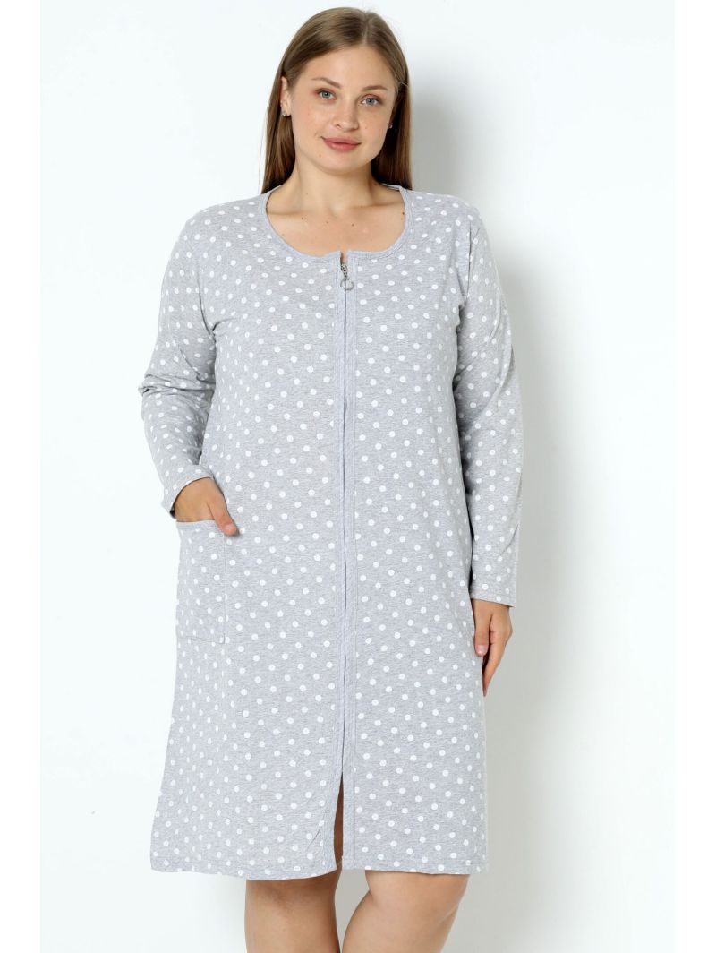 Medvilninis chalatas su kišenėmis ir...